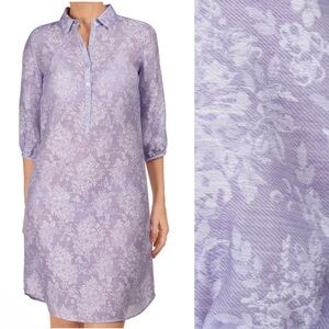 Leggiadro purple floral long sleeve dress